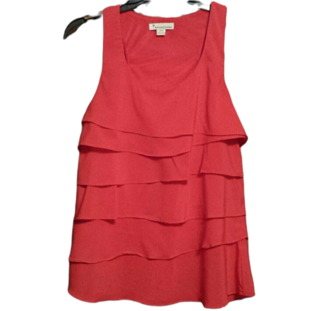 Red Layered Ruffle Top by Twenty - One sz Small